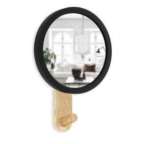 Wieszak na ubrania z lusterkiem (ciemny) Hub Umbra