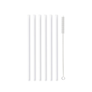 Zestaw 6 słomek szklanych 20 cm (czarnych) Vita Vialli Design