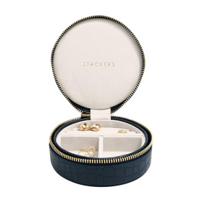 Etui podróżne na biżuterię, okrągłe (białe) Stackers