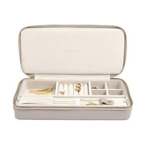 Etui podróżne na biżuterię i naszyjniki prostokątne (różowe) Supersize Stackers