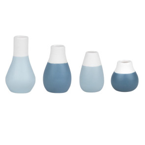 Zestaw 4 mini wazoników (biało-koralowych) Rader