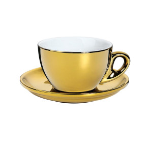 Filiżanka ze spodkiem do espresso (złota) Roma Cilio