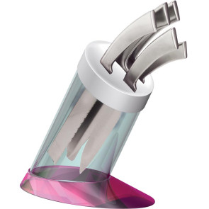 Zestaw pięciu noży w bloku (żółty) Glamour Bugatti 