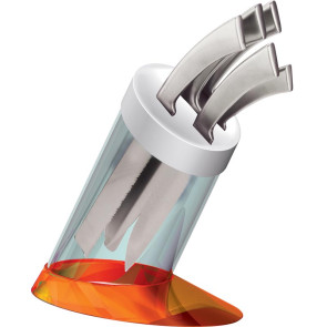 Zestaw pięciu noży w bloku (żółty) Glamour Bugatti 