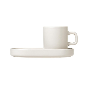 Kubek do espresso + tacka (szare) Pilar Blomus