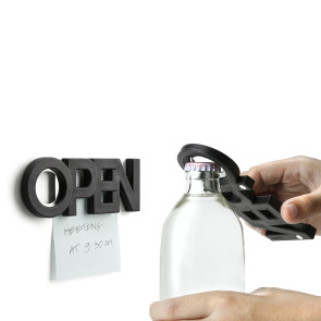Otwieracz do butelek w kształcie napisu OPEN (czerwony) Qualy 