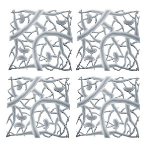 Zestaw 4 paneli dekoracyjnych (czerwonych) Pi;P Koziol