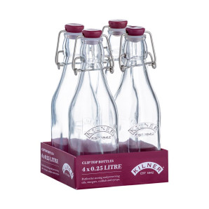 Zestaw 4 butelek 0,25 l Clip Top Kilner