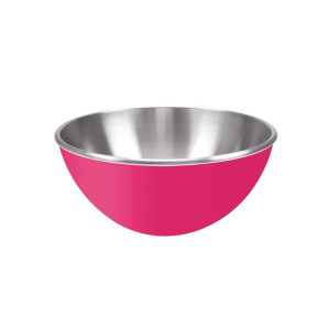 Stalowa miska 25 cm z podwójnymi ściankami (różowa) Zak! Designs