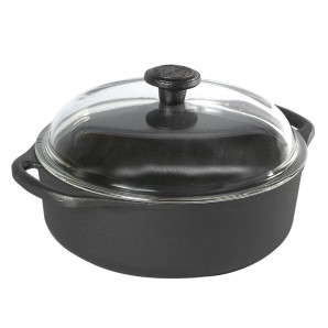 Żeliwny garnek (3 l) ze szklaną pokrywką Skeppshult