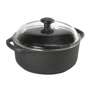 Żeliwny garnek (4 l) ze szklaną pokrywką Skeppshult