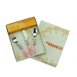 Zestaw sztućców dla dzieci (różowy) Aladdin Bugatti