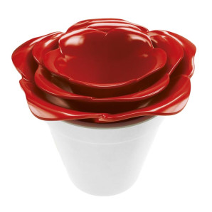 Zestaw misek z pojemnikiem (biało-czerwony) Rose Zak! Designs