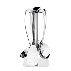 Zestaw stalowych narzędzi kuchennych na stojaku Acqua Bugatti