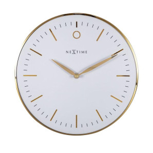 Zegar ścienny (biało-złoty) Small Glamour Nextime