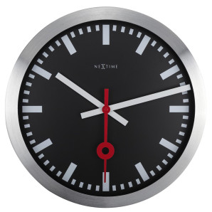 Zegar ścienny z indeksami (czarny, 35 cm) Station Nextime
