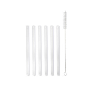 Zestaw 6 słomek szklanych 15 cm (transparentnych) Vita Vialli Design