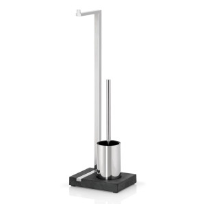 Stojący uchwyt na papier toaletowy i szczotkę (stal błyszcząca) Menoto Blomus