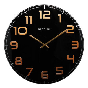 Zegar ścienny (czarno-miedziany) Classy Round Nextime