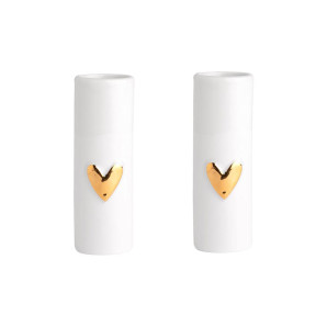 Zestaw 2 mini wazoników z serduszkiem (złotym) Rader