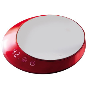 Waga kuchenna z timerem (czerwona) Glamour Bugatti