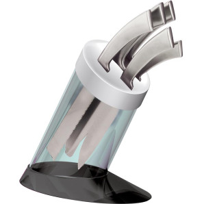 Zestaw pięciu noży w bloku (czarny) Glamour Bugatti