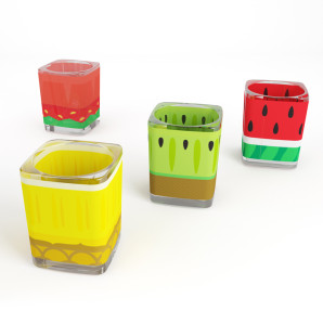 Kieliszki do shotów Owoce (4 szt.) Froot Shot Glasses Mustard