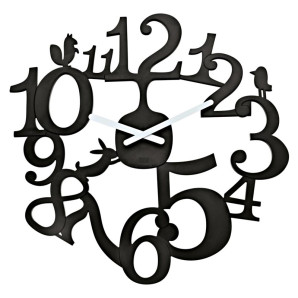 Zegar ścienny (czarny) Pi:p Koziol