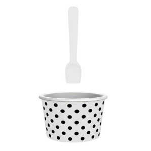 Miseczka na lody z łyżeczką (biało - czarna) Zak! Designs 0535-660