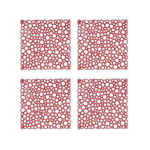 Zestaw 4 paneli dekoracyjnych (czerwonych) Oxygen Koziol