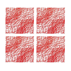 Zestaw 4 paneli dekoracyjnych (czerwonych) Silk Koziol