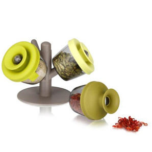 Zestaw 3 pojemników do przypraw (zielonych) Popsome Vacu Vin