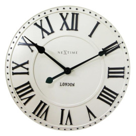 Zegar ścienny (kremowy) London Roman Nextime