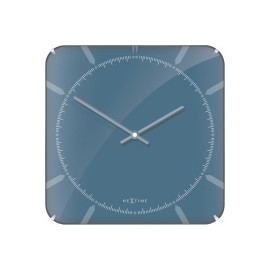 Zegar ścienny (niebieski) Michael Square Dome Nextime