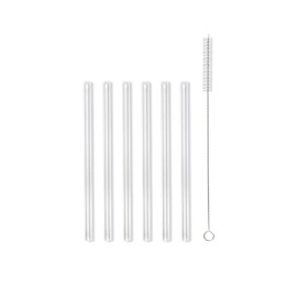 Zestaw 6 słomek szklanych 15 cm (transparentnych) Vita Vialli Design