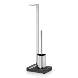 Stojący uchwyt na papier toaletowy i szczotkę (stal błyszcząca) Menoto Blomus