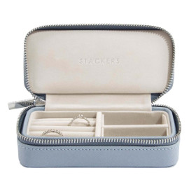 Etui podróżne na biżuterię prostokątne, średnie (niebieskie) Stackers