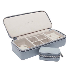 Etui podróżne na biżuterię prostokątne, duże (błękitne) Supersize Stackers