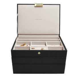 Pudełko na biżuterię, potrójne (czarne) Classic Stackers