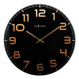 Zegar ścienny (czarno-miedziany) Classy Round Nextime