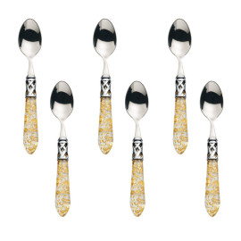 Komplet 6 łyżeczek do kawy ze złotymi drobinkami Aladdin Bugatti