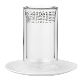 Szklanka z podwójnymi ściankami + spodek Rader