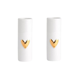 Zestaw 2 mini wazoników z serduszkiem (złotym) Rader