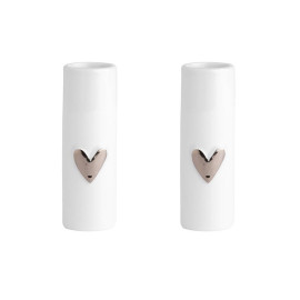 Zestaw 2 mini wazoników z serduszkiem (srebrnym) Rader