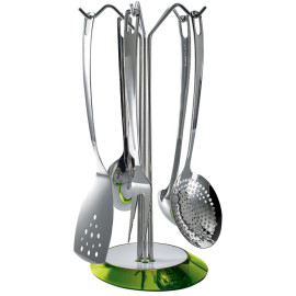 Zestaw pięciu przyborów kuchennych na stojaku (zielony) Glamour Bugatti 