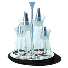 Zestaw czterech pojemników na przyprawy (czarny) Glamour Bugatti