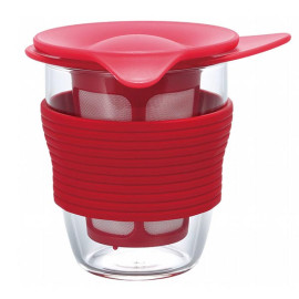 Kubek z zaparzaczem do herbaty 200 ml (czerwony) Handy Tea Maker Hario