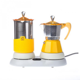 Kawiarka elektryczna + spieniacz (żółte) Gatpuccino G.A.T.