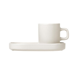 Kubek do espresso + tacka (kremowe) Pilar Blomus