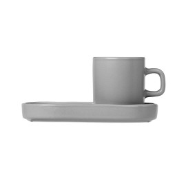 Kubek do espresso + tacka (szare) Pilar Blomus